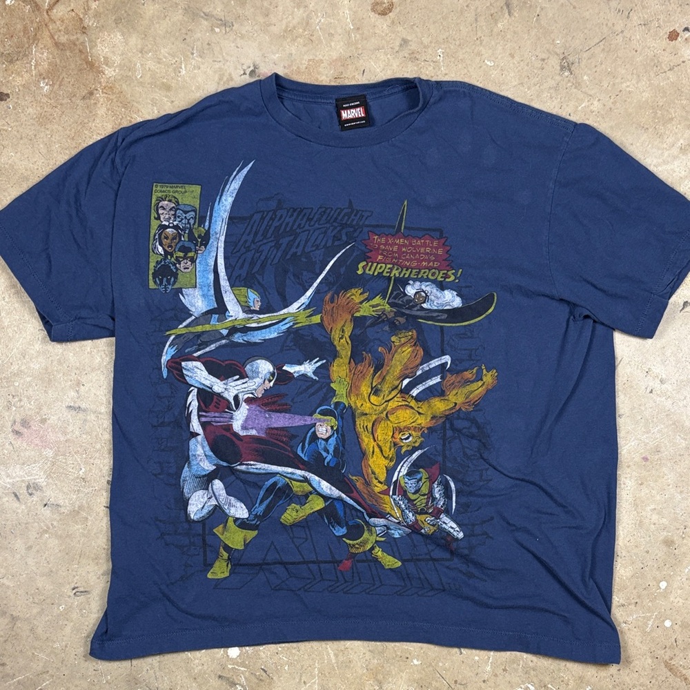 Men’s Canadian Hero’s Marvel Blue Superheroes Graphic Tee
